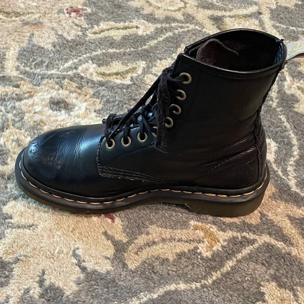 Doc Martens Youth Combat Boots 4M Whimsigoth Black Fall Back To School Lace‎ Up